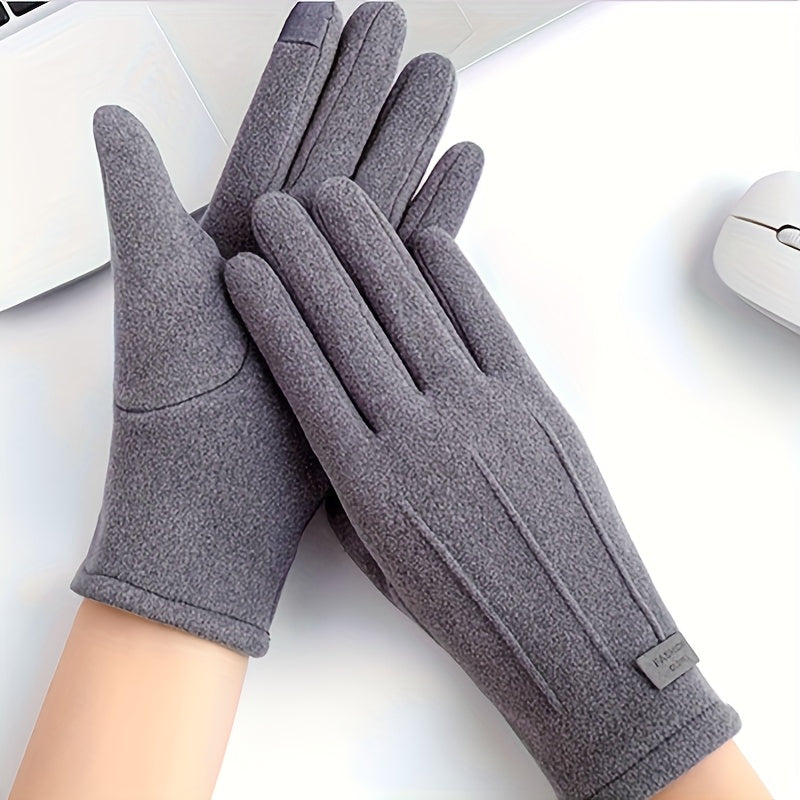 Plush Warm Coldproof Gloves Screen Touchable Gloves For Outdoor Sports Cycling
