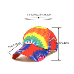 Colorful Tie Dye Baseball Cap for Sun Protection
