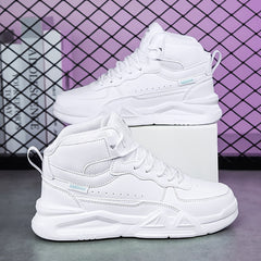 Kids Solid Skate Shoes Comfy Platform Sneakers For School