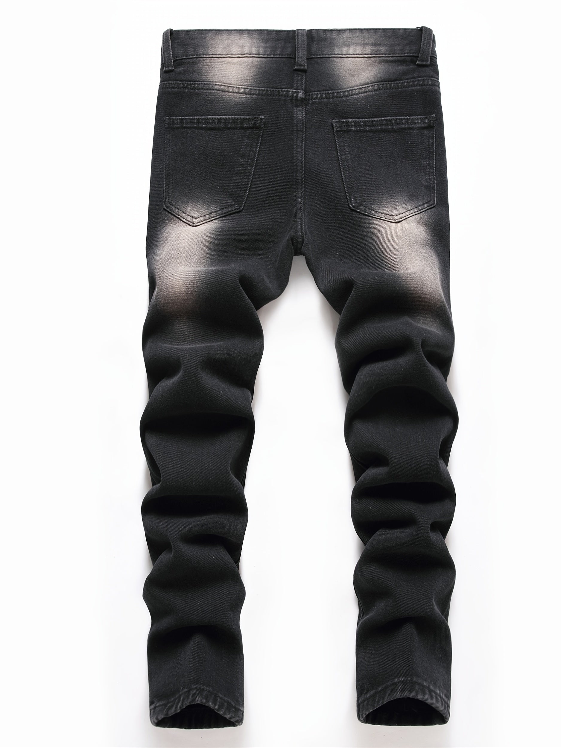 Boys Ripped Distressed Stretch Jeans Skinny Slim Fit Washed Denim Pants