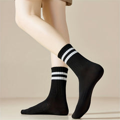 10 Pairs Striped Sports Socks for Women