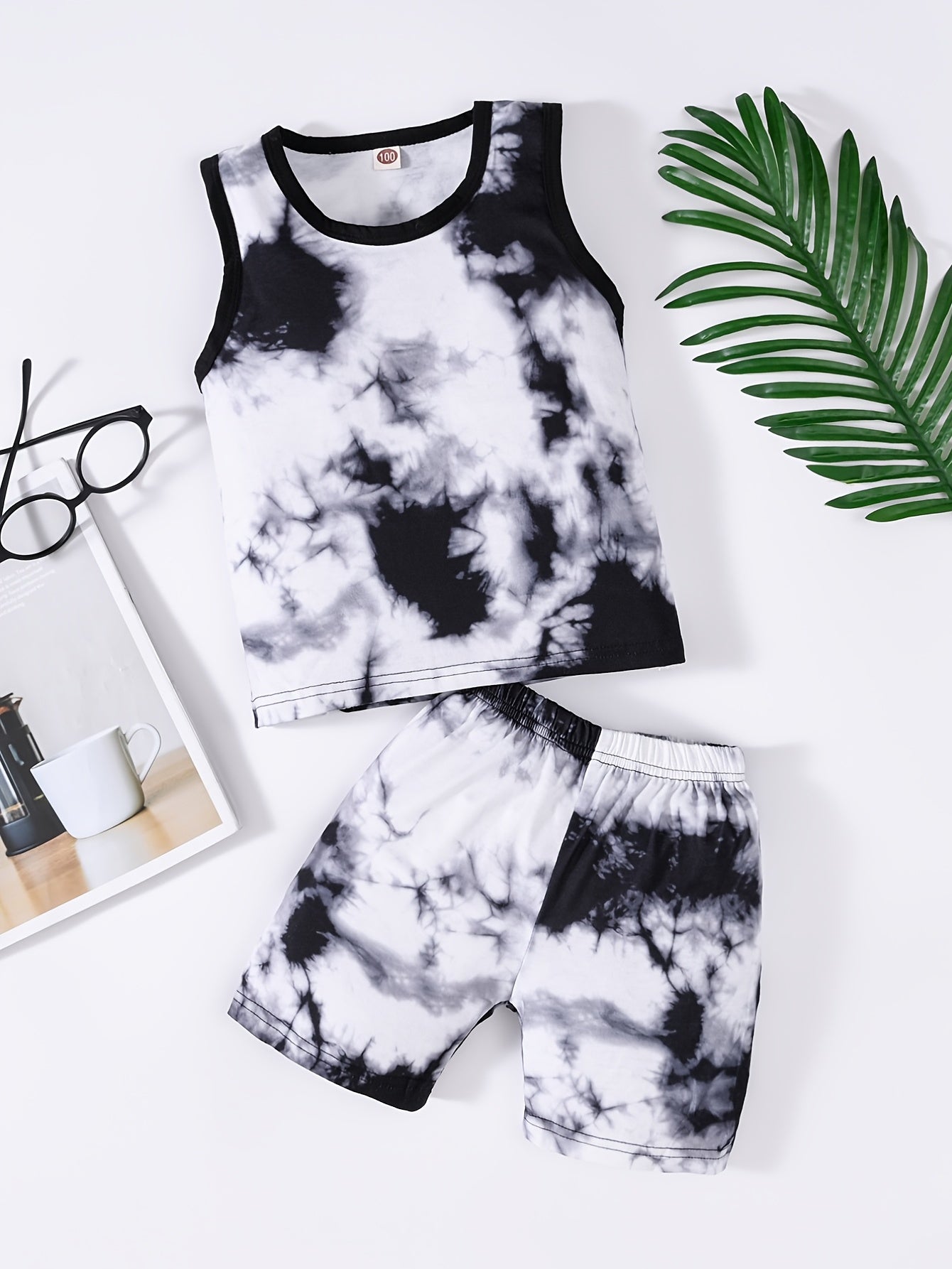 Boys Tie Dye Tank Top & Shorts Set for Summer