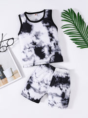 Boys Tie Dye Tank Top & Shorts Set for Summer