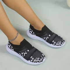 Women's Slip On Mesh Sneakers Low Flat Shoes Casual Outdoor Walking Shoes