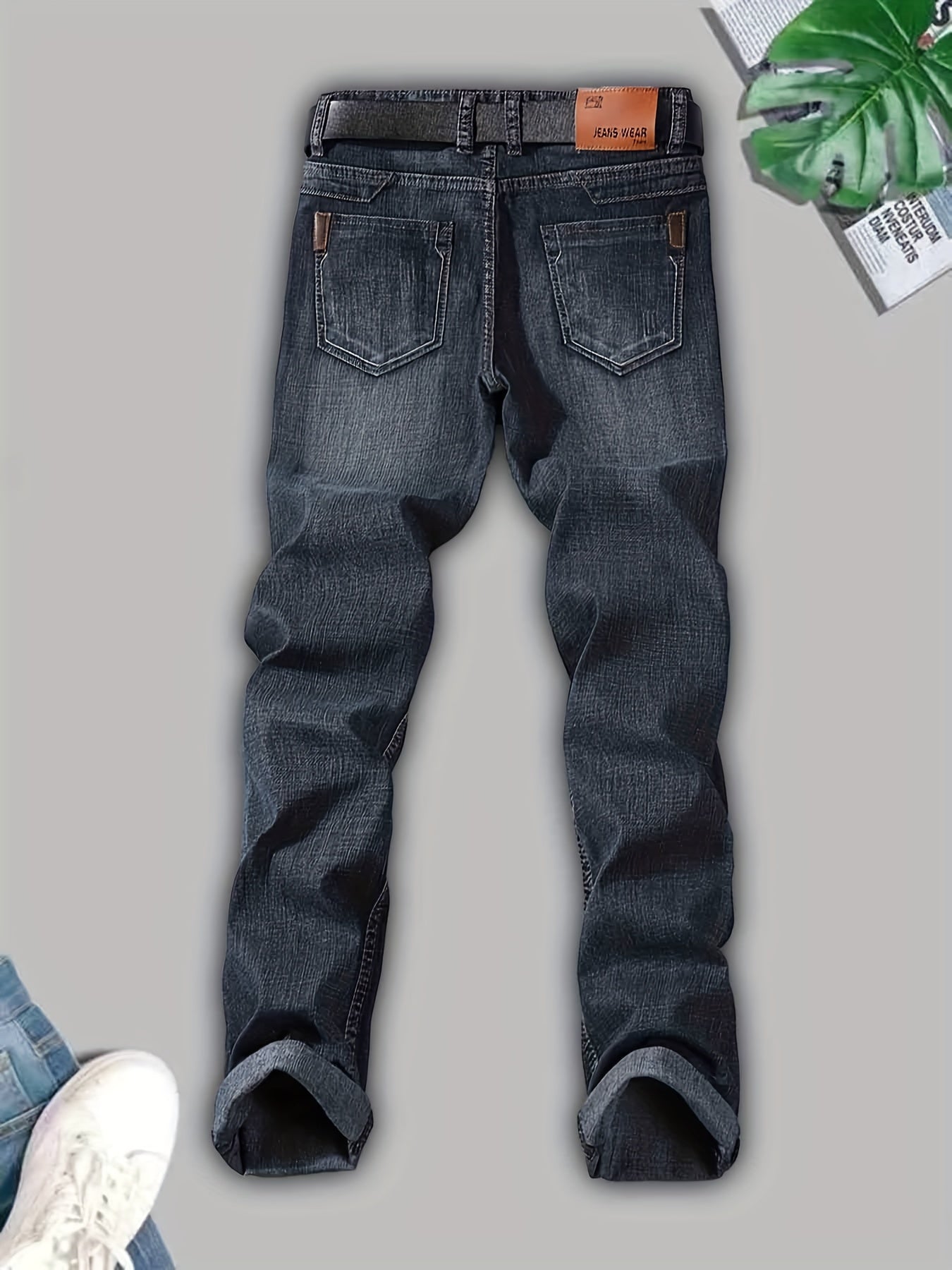 Men's Streetwear Washed Jeans for Spring Autumn