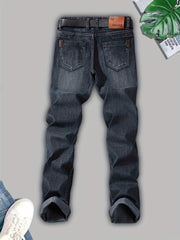 Men's Streetwear Washed Jeans for Spring Autumn