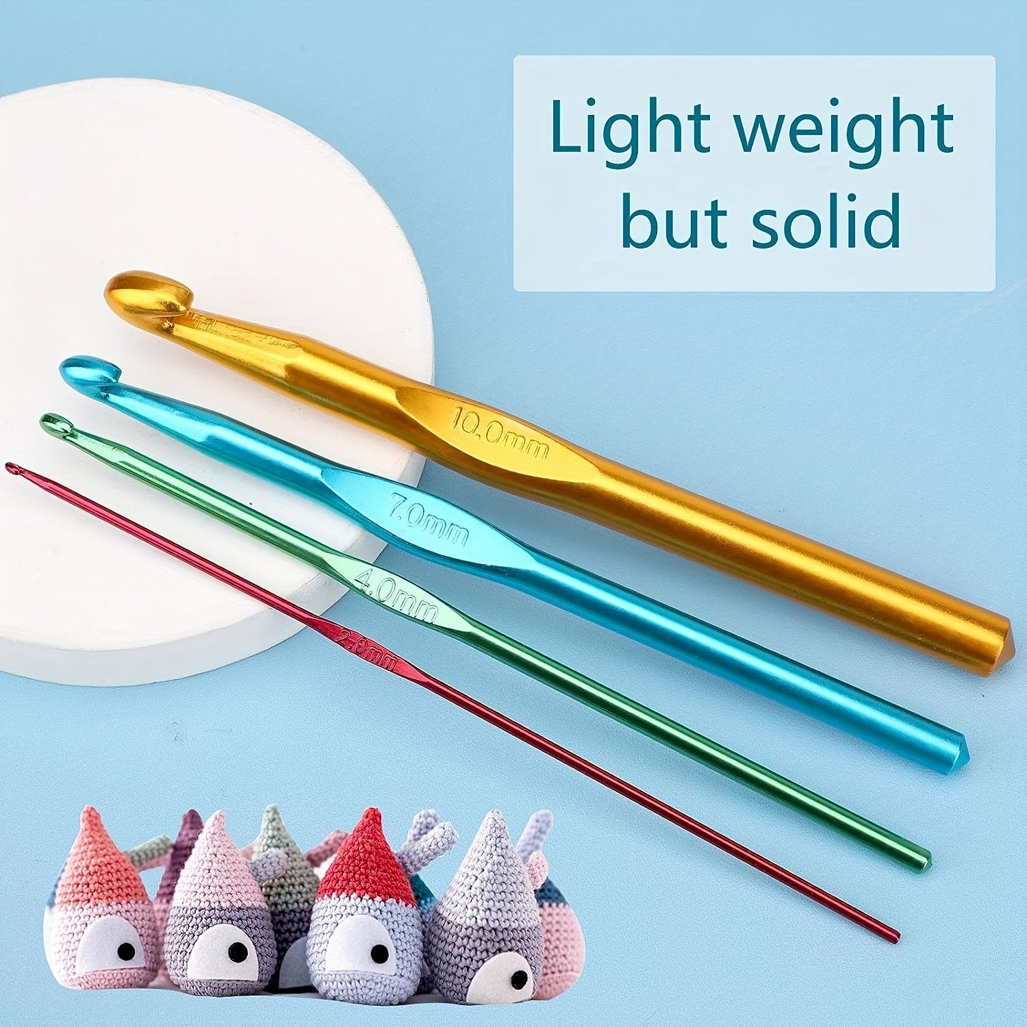 14pcs Aluminum Crochet Hooks Knitting Needles Kit for Knitter