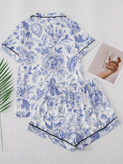 Floral Pajama Set Short Sleeve Top & Shorts