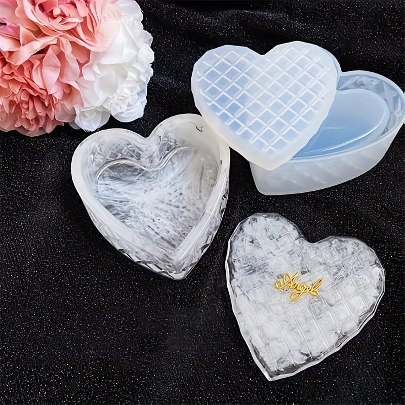 Heart Shaped Storage Box Silicone Resin Mold Craft DIY Candle Mould