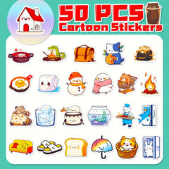50pcs Cartoon Animal Stickers for Laptop Helmet Water Cup