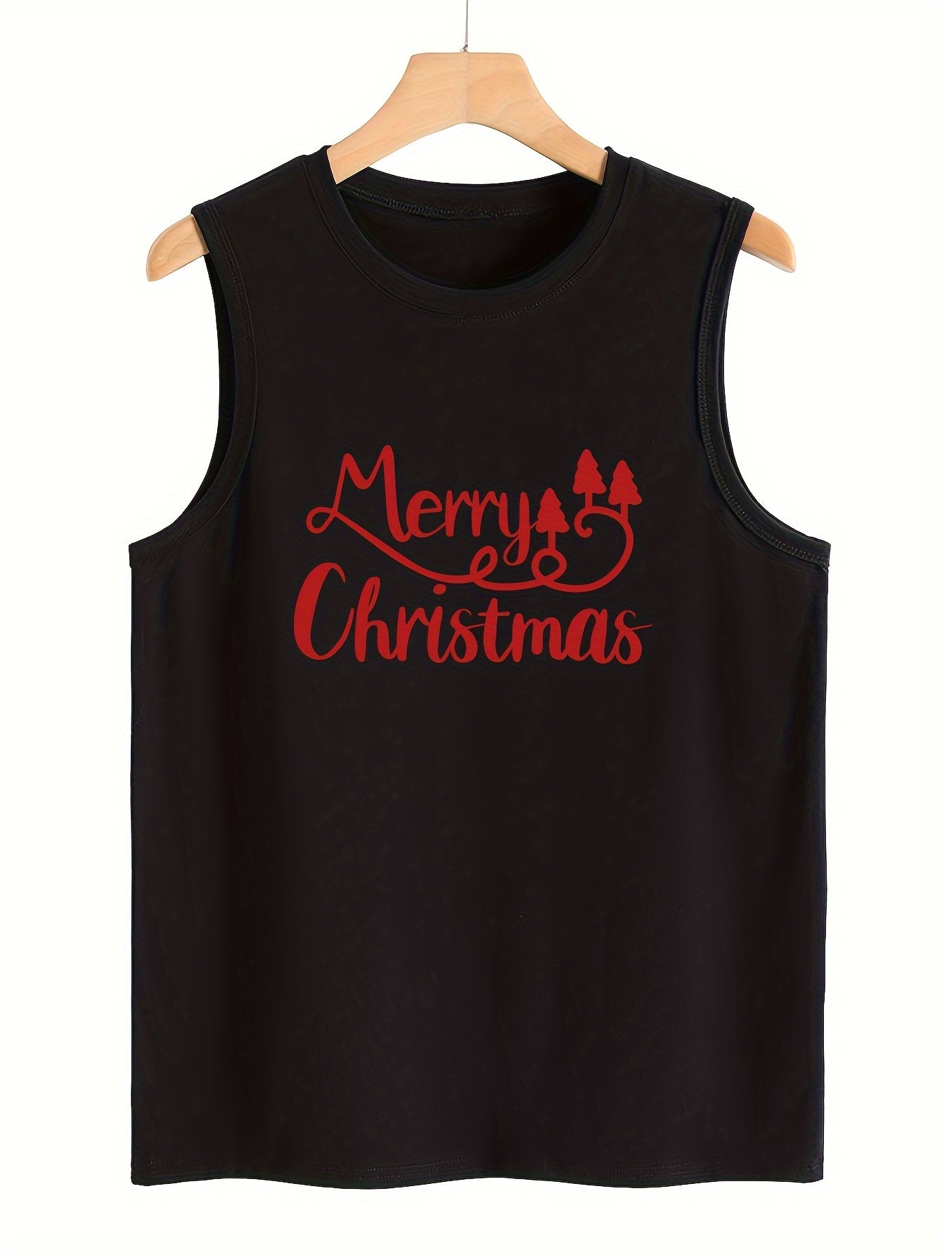Christmas Letter Print Sleeveless Sports Vest Women's Activewear