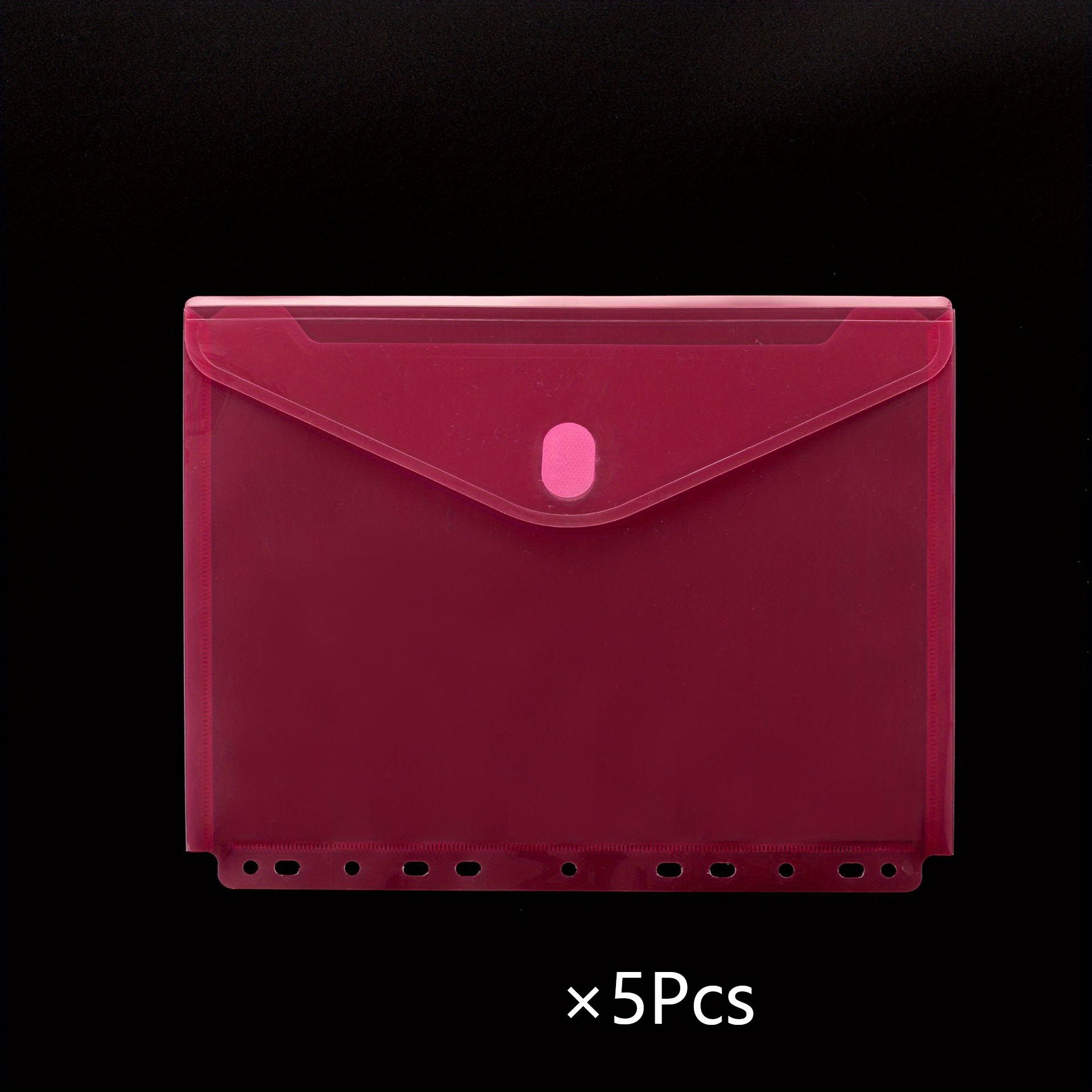 5pcs Clear Poly Binder Envelopes with 11 Holes for School and Office