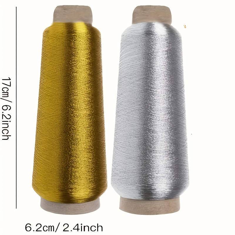 Golden Silvery Embroidery Thread Polyester Sewing Accessories
