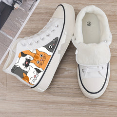 Girls' High Top Cats Skate Shoes with Plush Lining