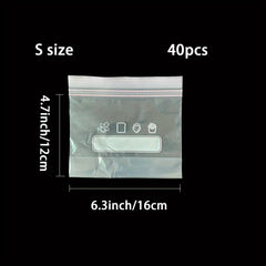 40pcs Reusable Food Storage Bags Double Layer Sealed Leak Proof Freezer Bags