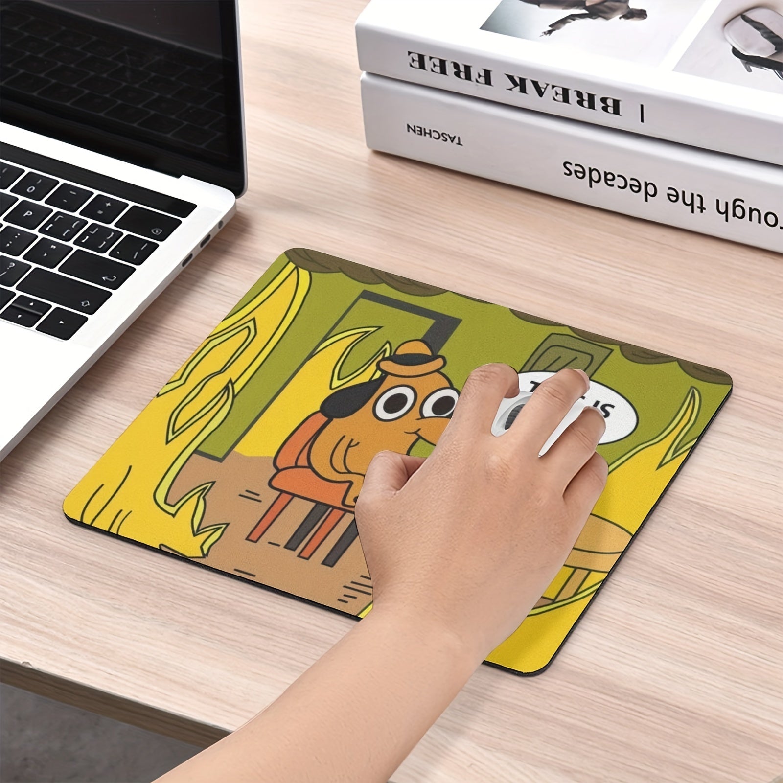 This Is Fine Dog with Fire Gaming Mouse Pad Non Slip Rubber Mouse Pad