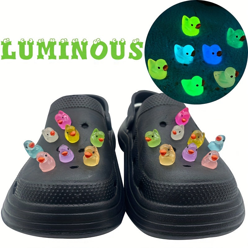 16pcs Luminous Duck Shoe Charms for Sandals Clogs - Brighten Your Steps