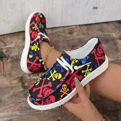 Halloween Style Skeleton Ghost Skateboard Shoes Lightweight Outdoor Sport Shoes