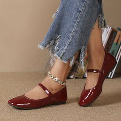 Women's Square Toe Flat Shoes Lightweight Ankle Strap Shoes