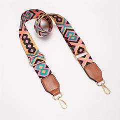 Vintage Geometric Pattern Bag Strap Wide Replaceable Strap