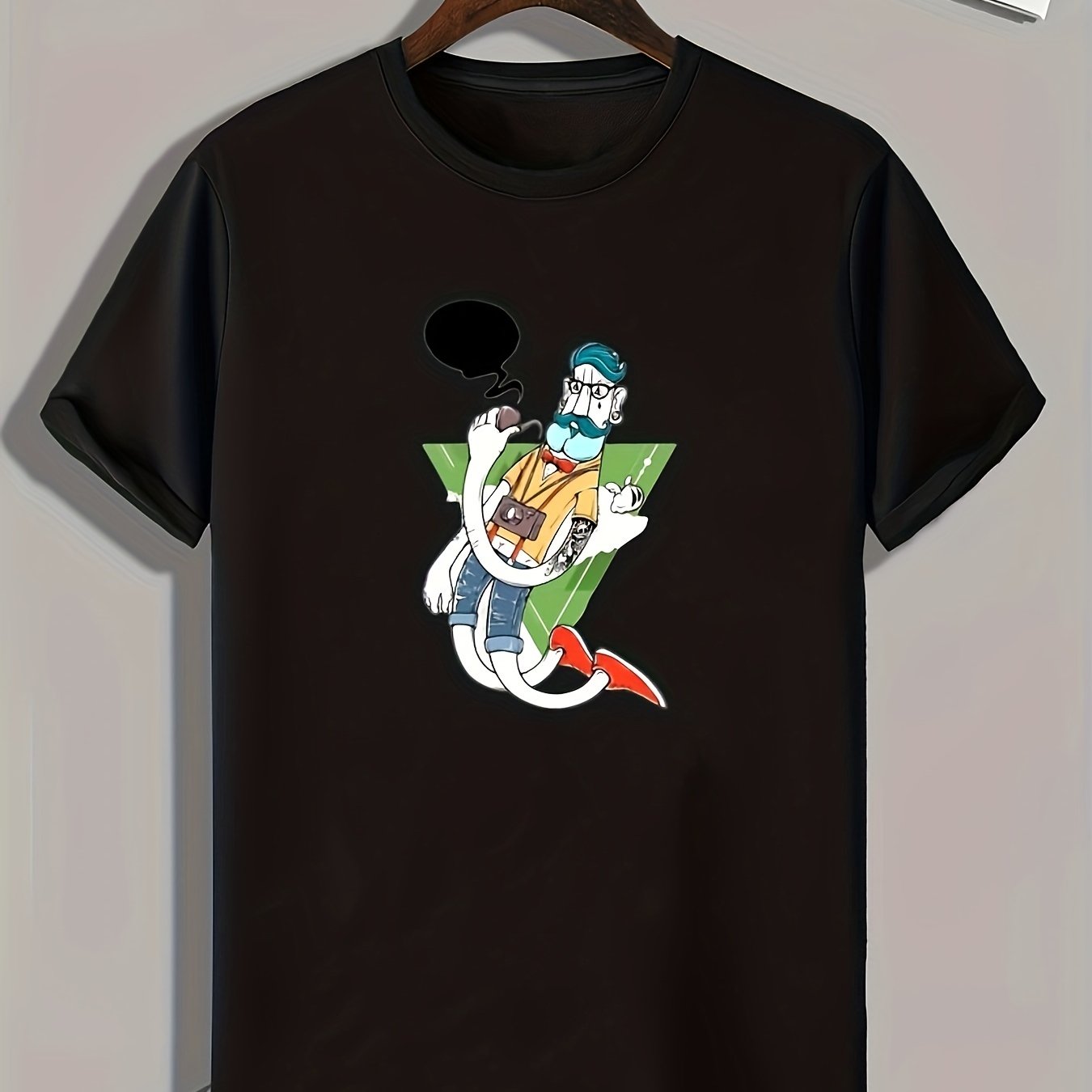 Cartoon Style Pattern Print Men's Comfy Sports T-shirt