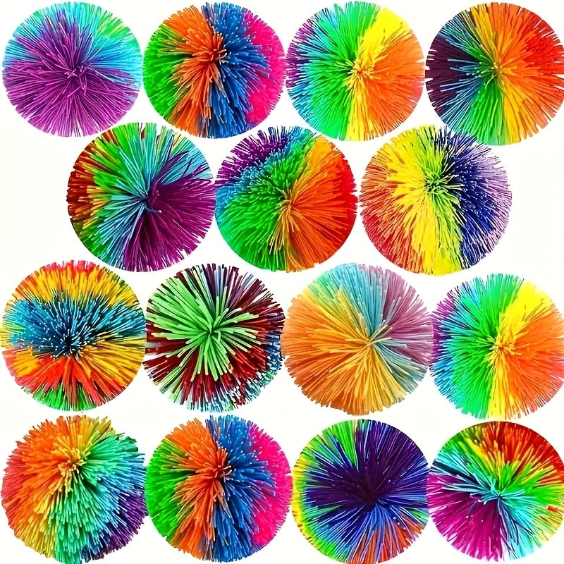 10pcs Rainbow Sensory Ball Party Favors Fluffy Bouncy Ball