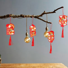 6pcs Year Dragon Pendant Car Hanging Ornament Fortune Wealth Health