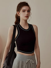 Sleeveless Crop Top Racerback Sports Tank Top