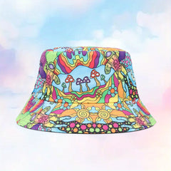 Y2K Reversible Mushroom Print Bucket Hat for Women Men
