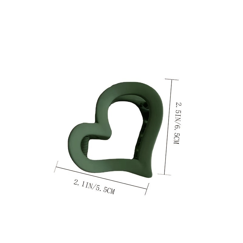 Sweet Love Heart Hair Claw Acrylic Hairpin Matte Frosted Hair Accessories