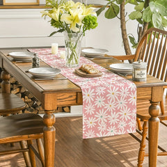 Pink Daisy Flowers Spring Table Runner 33x182 cm