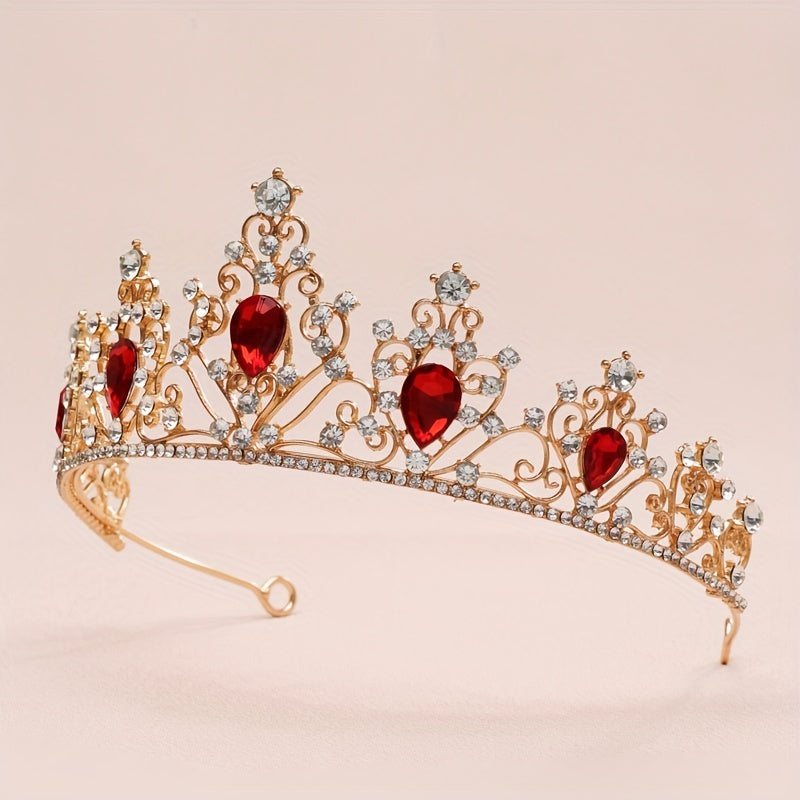 Baroque Style Crystal Rhinestone Crown Head Jewelry