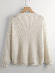 Women's Ruffle Trim Long Sleeve Sweater