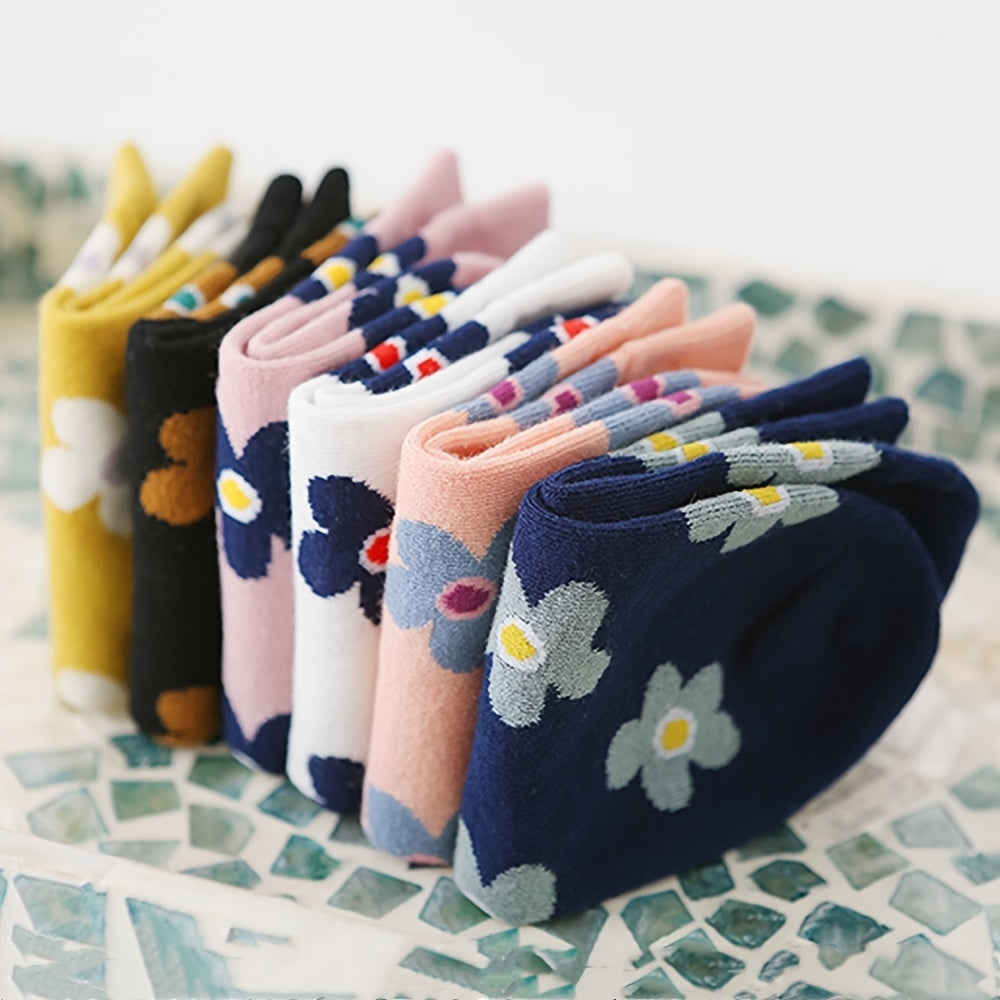 6 Pairs Women's Ankle Socks Cotton Low Cut Boat Short Socks