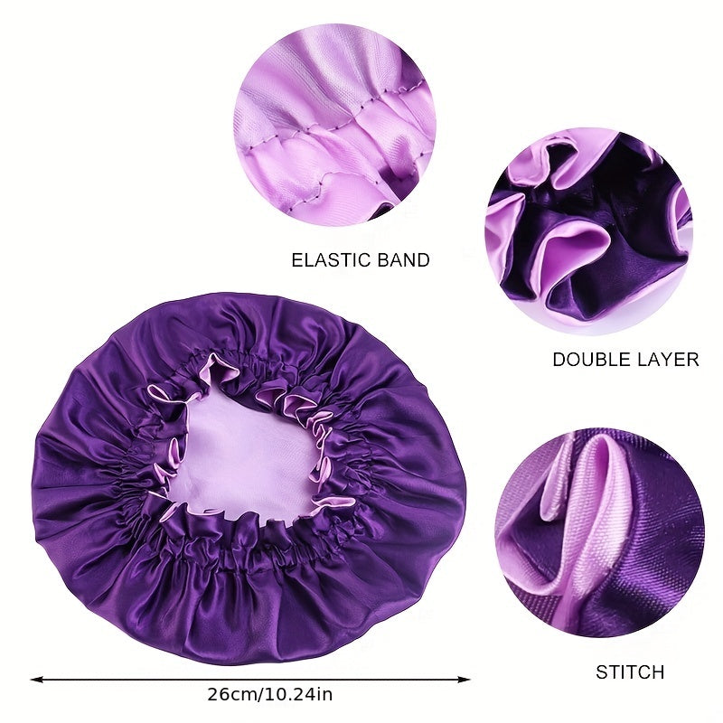 Silky Satin Bonnet Double Layer Adjustable Sleep Cap Night Turban