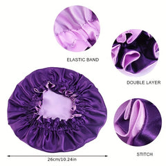 Silky Satin Bonnet Double Layer Adjustable Sleep Cap Night Turban