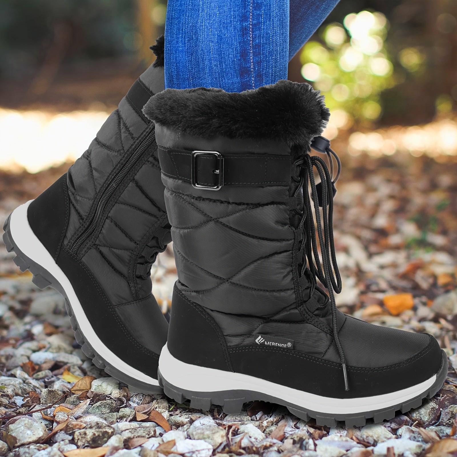 Women's Snow Boots Faux Fur Lined Warm Anti Slip Winter Boot