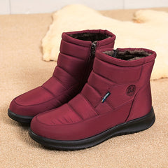 Plush Lined Snow Boots Waterproof Anti Slip Flat Warm Shoes