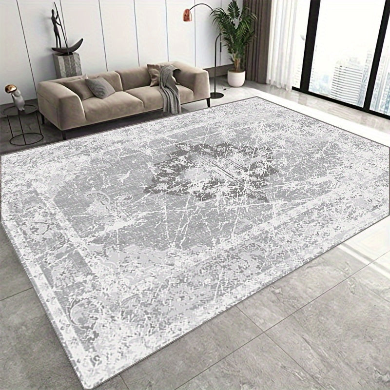 Vintage Washable Area Rug Indoor Flower Printing Carpet Non Slip