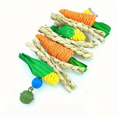 Wooden Rattan Gnawing String Bird Toy for Small Pets
