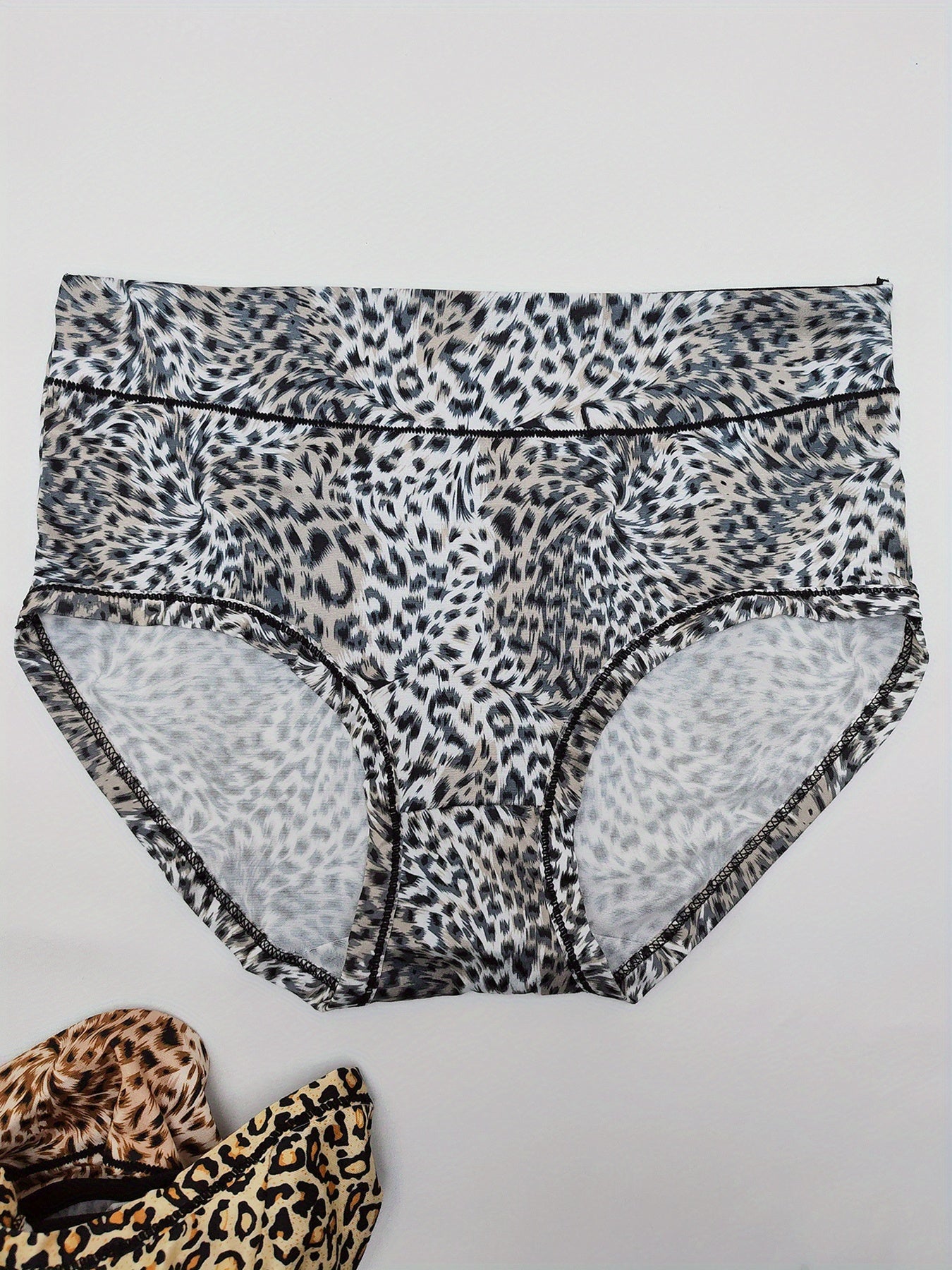 6-Pack Plus Size Sexy Panties Set Women's Plus Size Leopard Print Briefs