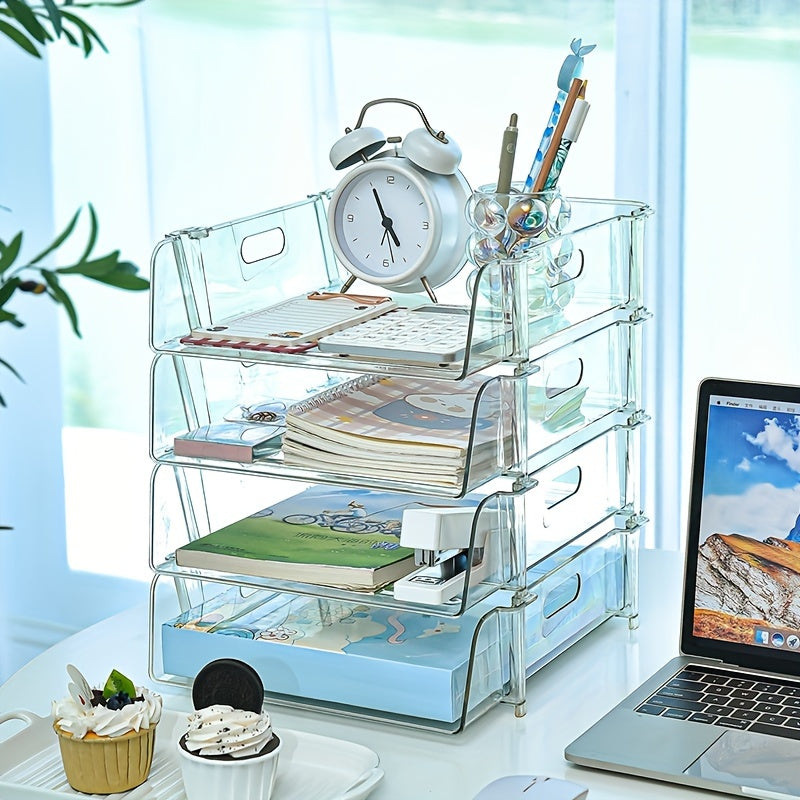 3-Tier Office Document Sorting Shelf for Home, School, and Office