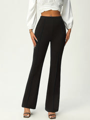 Stretchy Flare Leg Pants, High Waist Work Office Women's Clothing