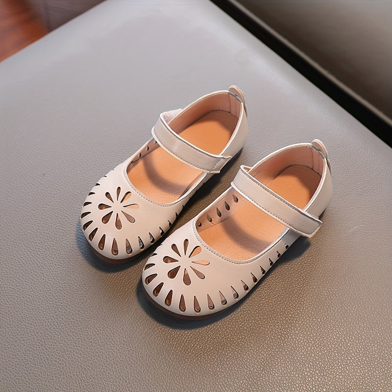 Girls Hollow Out Non Slip Flat Shoes For Toddlers