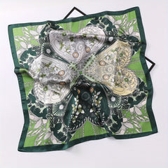 Floral Bandana Silk Neckerchief Scarf Head Wrap Charm Gift