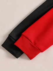 2pcs Boys Casual Pullover Sweatshirt Long Sleeve Crew Neck Tops