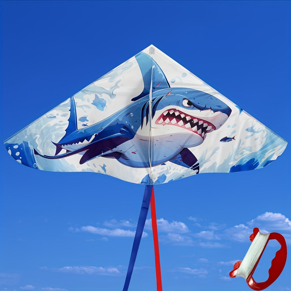 Cartoon Patterned Triangular Kite with 50M Line for Outdoor Fun