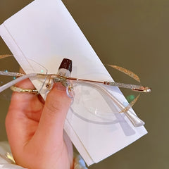 Light Blocking Rimless Reading Glasses for Women Unisex