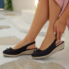 Women's Platform Espadrille Sandals Closed Toe Slingback Wedge Shoes