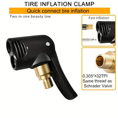 2 in 1 Tire Inflatable Chuck American French Nozzle Conversion Pump